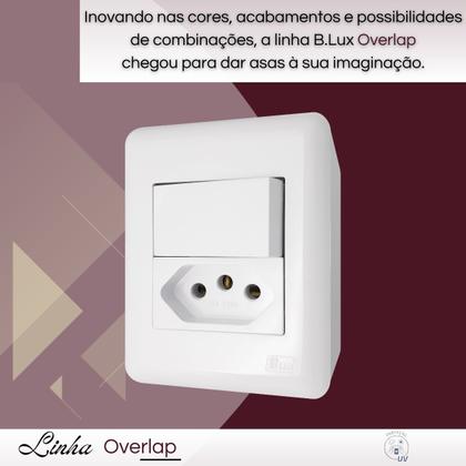 Imagem de Conjunto Tomada Home Overlap 1 Tecla Simples 20a - 250v - B.lux