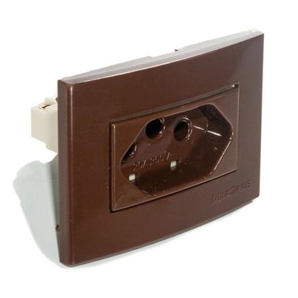 Imagem de Conjunto Tomada para Móveis 2P+T 10A 250V Marrom Sleek MarGirius