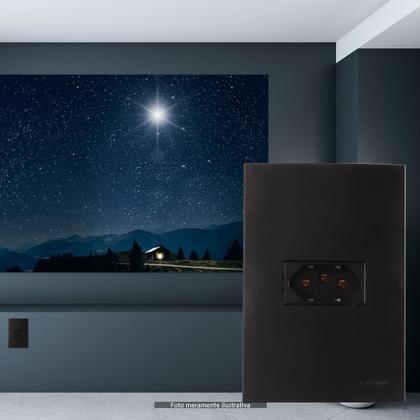 Imagem de Conjunto Tomada Simples 10A 4x2 Preta Fosca Margirius