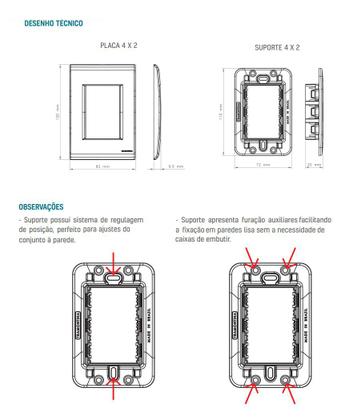 Imagem de Conjunto tomada tripla 2p+t 10a tramontina liz com placa
