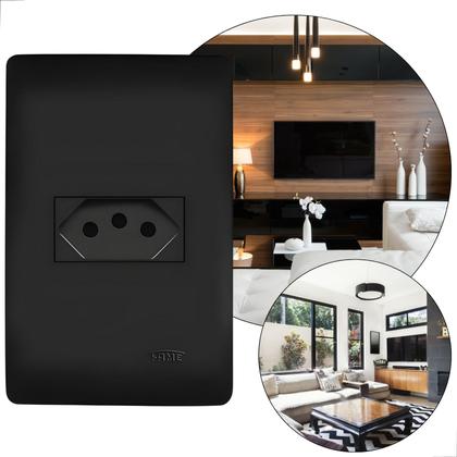 Imagem de Conjunto Tomadas Fame 4x2 10A/20A 2pt 250v Cor Preto