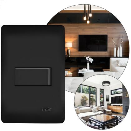 Imagem de Conjunto Tomadas Fame 4x2 10A/20A 2pt 250v Cor Preto