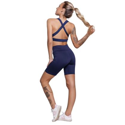 Imagem de Conjunto Top Com Bojo e Bermudinha Wls Modas Roupa Para Academia Treino Moda Fitness