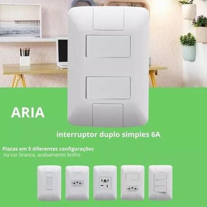 Imagem de Conjunto Tramontina Aria 2 Interruptores Simples 6A 250V - 57241/040 - 615447