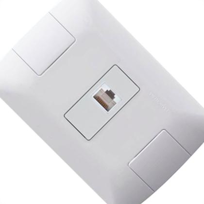 Imagem de Conjunto Tramontina Aria 4X2 Branco Com Placa (1 Tomada Rj45) 57241/022