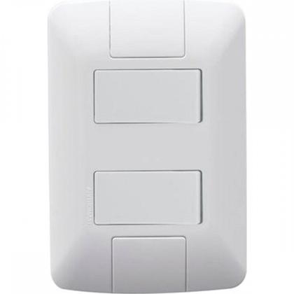 Imagem de Conjunto Tramontina Aria 4X2 Branco Com Placa (2 Paralelos) 57241/041