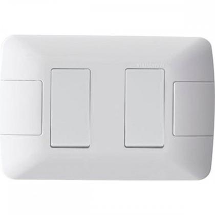 Imagem de Conjunto Tramontina Aria 4X2 Branco Com Placa (2 Paralelos) 57241/041