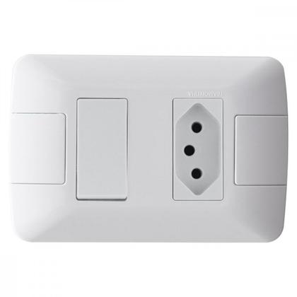 Imagem de Conjunto Tramontina Com Placa Aria 1 Simples + Tomada 2P+T. 10A. - 241064