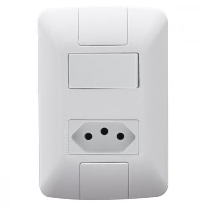 Imagem de Conjunto Tramontina Com Placa Aria 1 Simples + Tomada 2P+T. 10A. - 241064