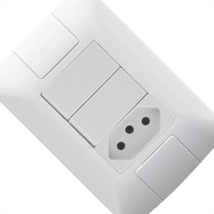 Imagem de Conjunto Tramontina Com Placa Aria 2 Simples+Tomada 2P+T. 10A. - 241073