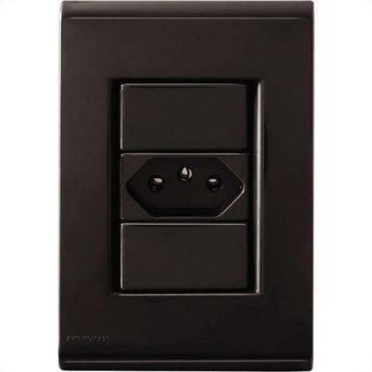 Imagem de Conjunto Tramontina Com Placa Liz Grafite 1 Tomada 2P+T. 20A.