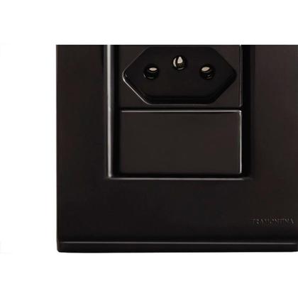 Imagem de Conjunto Tramontina Com Placa Liz Grafite 1 Tomada 2P+T. 20A.