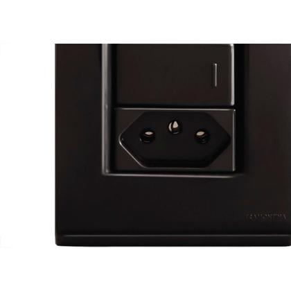 Imagem de Conjunto Tramontina Com Placa Liz Grafite 2 Simples+Tomada .2P+T. 10A.