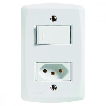 Imagem de Conjunto Tramontina Com Placa Lux2 1 Paralelo + Tomada 2P+T. 10A. 145/050