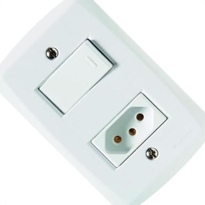 Imagem de Conjunto Tramontina Com Placa Lux2 1 Simples + Tomada 2P+T. 20A. 57145044