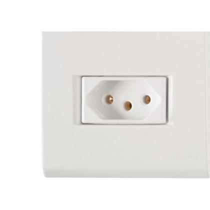 Imagem de Conjunto Tramontina Liz 4X2 Branco Com Placa (1 Paralelo+Tomada 10A)