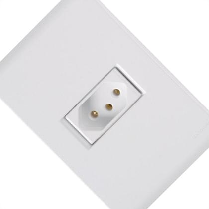 Imagem de Conjunto Tramontina Liz 4X2 Branco Com Placa (1 Tomada 10A)