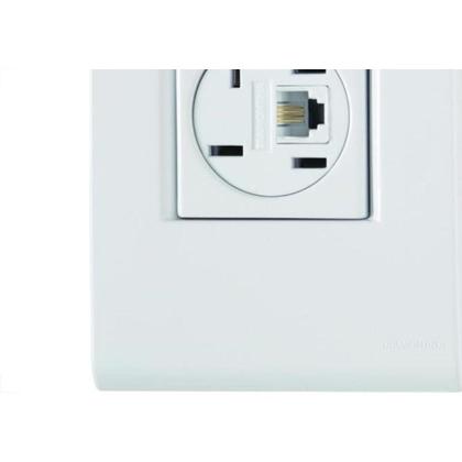 Imagem de Conjunto Tramontina Liz 4X2 Branco Com Placa (1 Tomada Fone+Rj11)