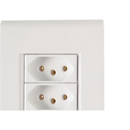 Imagem de Conjunto Tramontina Liz 4X2 Branco Com Placa (3 Tomadas 10A)