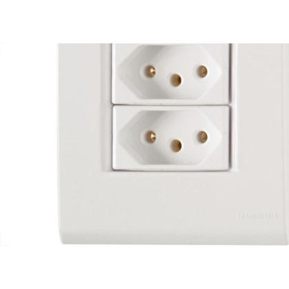 Imagem de Conjunto Tramontina Liz 4X2 Branco Com Placa (3 Tomadas 10A)