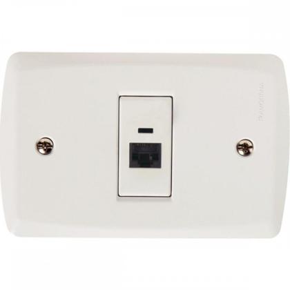 Imagem de Conjunto Tramontina Lux 4X2 Branco Com Placa (1 Tomada Rj45)