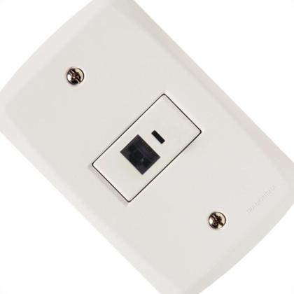 Imagem de Conjunto Tramontina Lux 4X2 Branco Com Placa (1 Tomada Rj45)