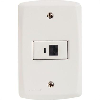 Imagem de Conjunto Tramontina Lux 4X2 Branco Com Placa (1 Tomada Rj45)