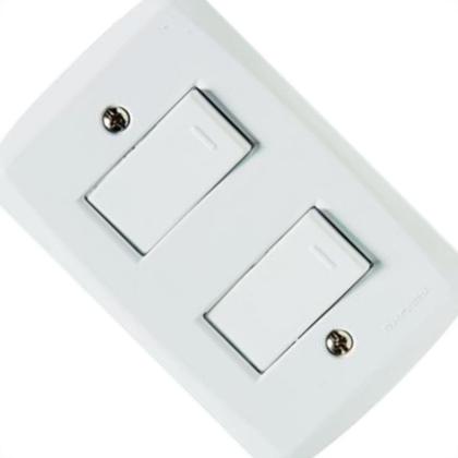 Imagem de Conjunto Tramontina Lux 4X2 Branco Com Placa (2 Paralelos)