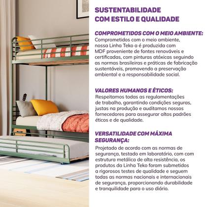 Imagem de Conjunto Treliche Infantil /Juvenil Teko Casatema Verde /Álamo