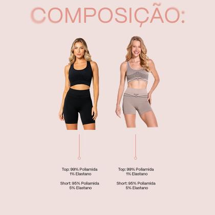 Imagem de Conjunto Trifil Fitness Sem Costura Top e Short Legging