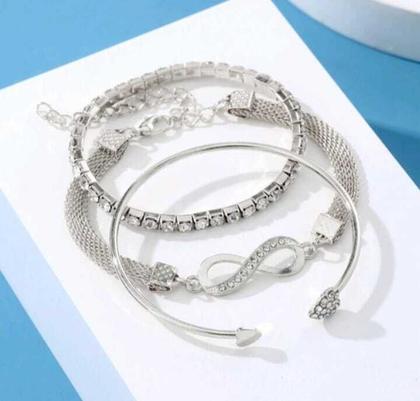 Imagem de Conjunto trio de pulseiras amor infinito