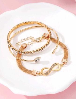 Imagem de Conjunto trio de pulseiras amor infinito