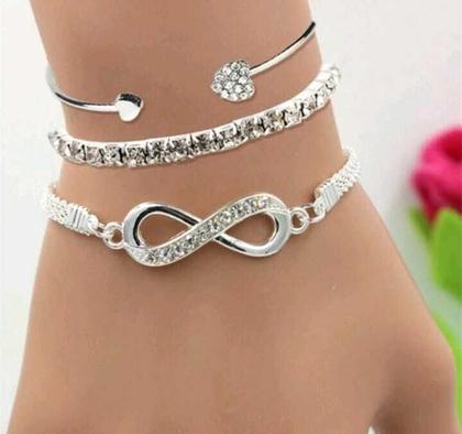 Imagem de Conjunto trio de pulseiras amor infinito