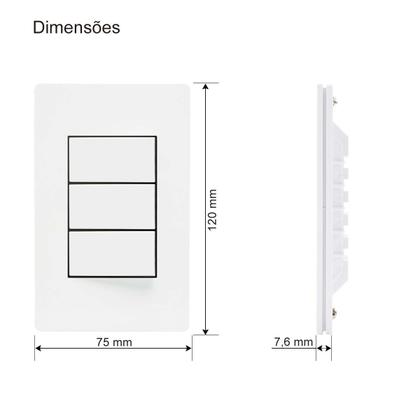 Imagem de Conjunto Triplo 3 Interruptor Simples Infiniti 10 Unidades Margirius