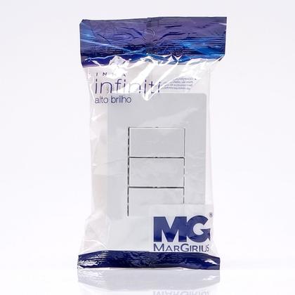 Imagem de Conjunto Triplo 3 Interruptor Simples Infiniti 10 Unidades Margirius