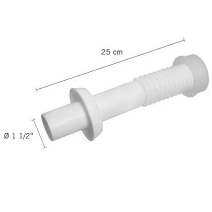 Imagem de Conjunto Tubo de Ligação Ajustável Para Bacia Sanitária 25cm x 1.1/2" Branco  Astra