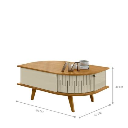Imagem de Conjunto Turim c/ Buffet Verona c/ Cristaleira Nina c/ Mesa de Centro Cumaru/Opala