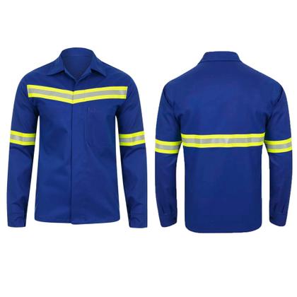 Imagem de Conjunto Uniforme EPI Faixa Refletiva Nr10 Mecanico Segurança do Trabalho Eletricista Construção Obra Serviço