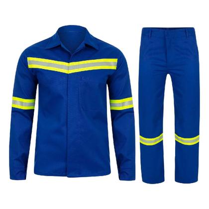 Imagem de Conjunto Uniforme EPI Faixa Refletiva Nr10 Mecanico Segurança do Trabalho Eletricista Construção Obra Serviço