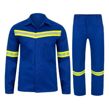 Imagem de Conjunto Uniforme EPI Faixa Refletiva Nr10 Segurança do Trabalho Eletricista Mecanico Obra Serviço Construção