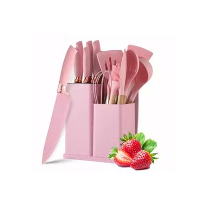 Imagem de Conjunto Utensílios Silicone c/ Facas e Tabua de Cortar 19Pç