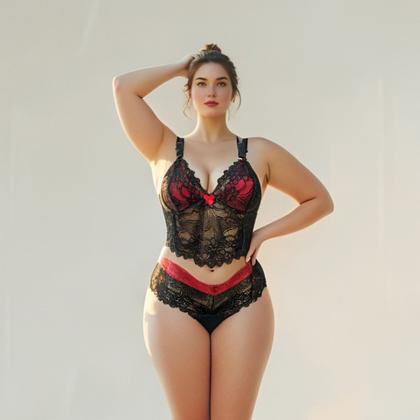 Imagem de Conjunto Vamp Plus Size Bicolor Sem Bojo