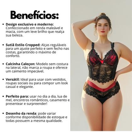 Imagem de Conjunto Vamp Plus Size Bicolor Sem Bojo
