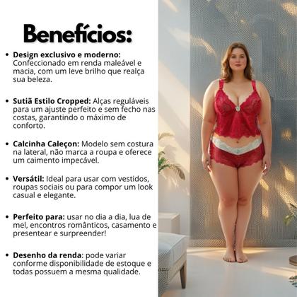 Imagem de Conjunto Vamp Plus Size Bicolor Sem Bojo