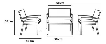 Imagem de Conjunto Varanda Jardim 4 Pecas Aco E Vime - Toulouse