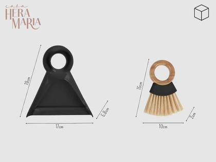 Imagem de Conjunto Vasourinha Escova C/ Pá De Limpeza Em Bambu Natural