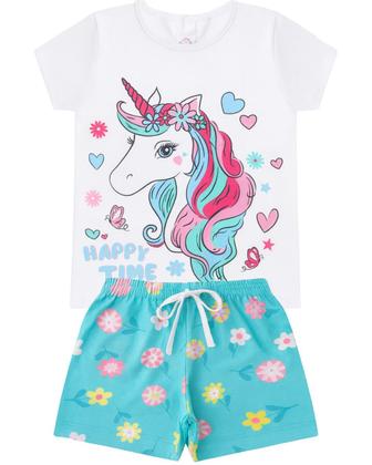 Imagem de Conjunto Verão Infantil Juvenil Feminino Blusinha e Shorts em Algodão + Cotton Roupa Menina Tamanhos 10 12 14 16