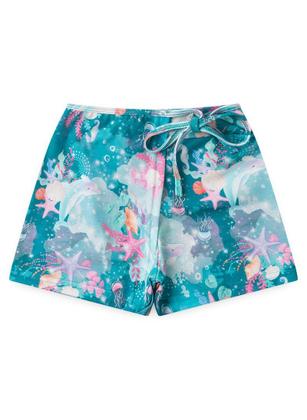 Imagem de Conjunto Verão Menina Amarelo Blusa e Shorts Saia Concha do Mar