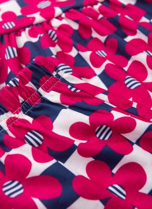 Imagem de Conjunto Verão Menina Marinho Cropped com Babado e Shorts Flores