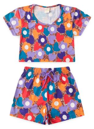 Imagem de Conjunto Verão Menina Marrom Cropped e Shorts com Cadarço